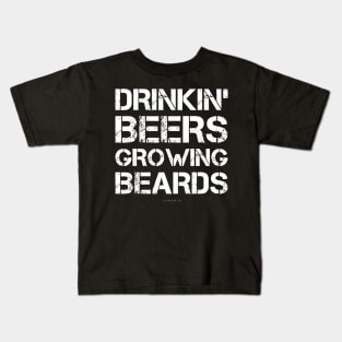 Mens Drinkin Beers Growing Beards Funny Beer TShirt Beer Gifts Kids T-Shirt